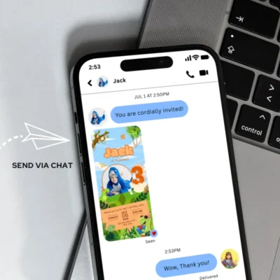 Digital Birthday Invite 3Yo Cute Dinosaur Theme v1.2