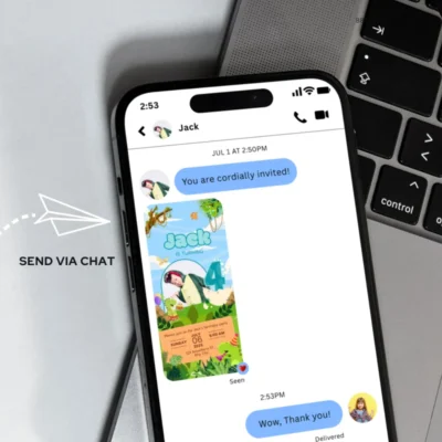 Digital Birthday Invite 4Yo Cute Dinosaur Theme v1.1