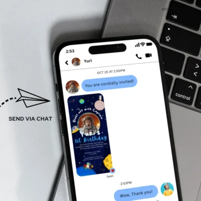 Digital Birthday Invite Animal Astronaut Theme v1.0