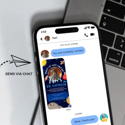 Digital Birthday Invite Animal Astronaut Theme v1.2