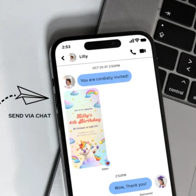 Digital Birthday Invite Unicorn Theme v1.0