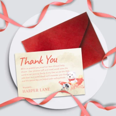 Baby Shower Thank You Card Bear Theme v1.1
