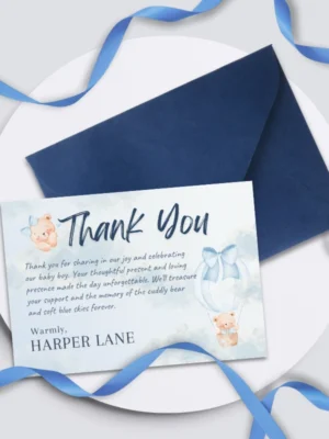 Baby Shower Thank You Card Bear Theme v1.2