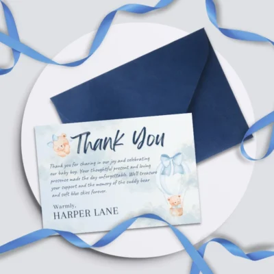 Baby Shower Thank You Card Bear Theme v1.2