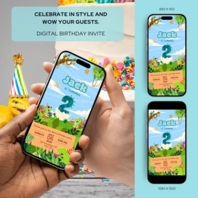 Digital Birthday Invite 2Yo Cute Dinosaur Theme v1.0