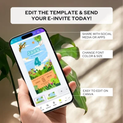 Digital Birthday Invite 4Yo Cute Dinosaur Theme v1.0