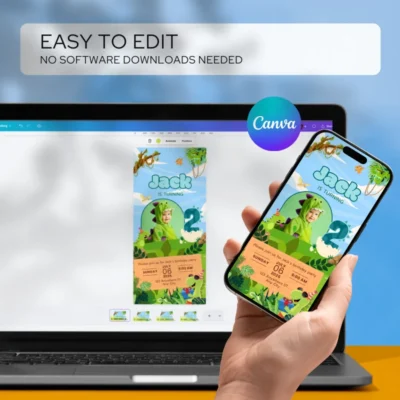 Digital Birthday Invite 2Yo Cute Dinosaur Theme v1.2