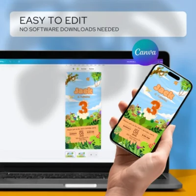 Digital Birthday Invite 3Yo Cute Dinosaur Theme v1.0