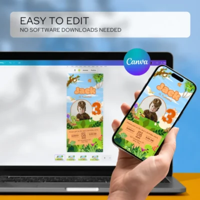 Digital Birthday Invite 3Yo Cute Dinosaur Theme v1.1