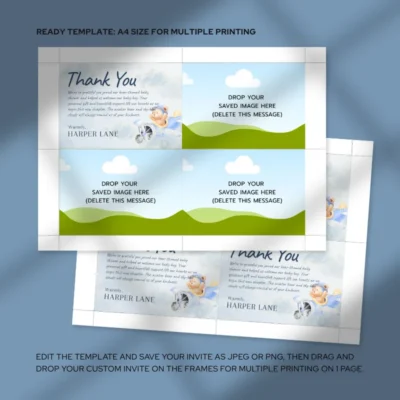 Baby Shower Thank You Card Bear Theme v1.0