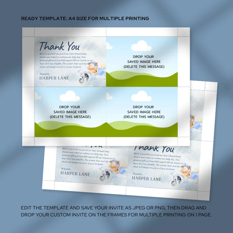 Baby Shower Thank You Card Bear Theme v1.0