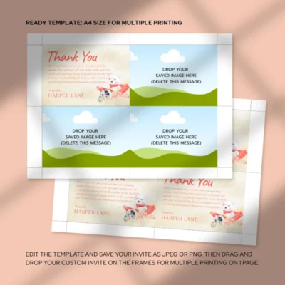 Baby Shower Thank You Card Bear Theme v1.1