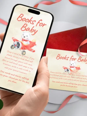 Baby Shower Books for Baby Card Bear Theme v1.1