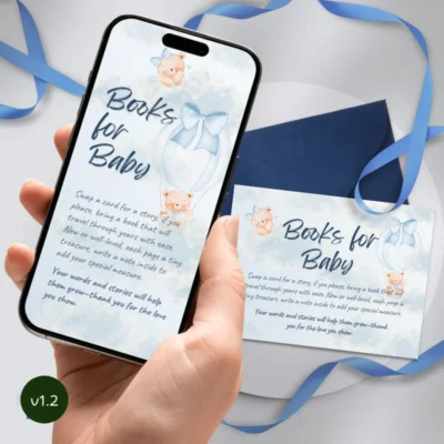 Baby Shower Books for Baby Card Bear Theme v1.2