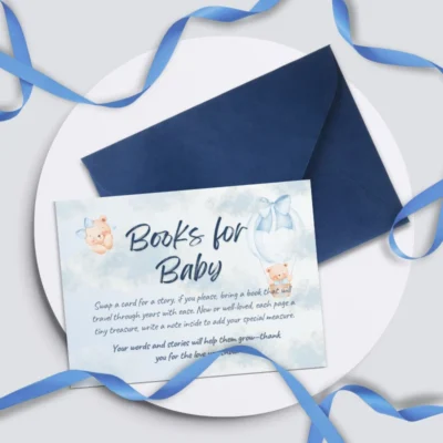 Baby Shower Books for Baby Card Bear Theme v1.2