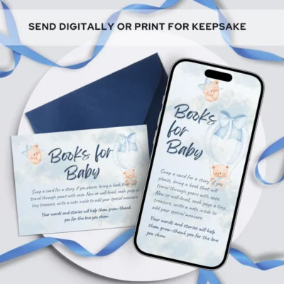 Baby Shower Books for Baby Card Bear Theme v1.2