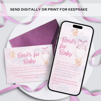 Baby Shower Books for Baby Card Bear Theme v1.3