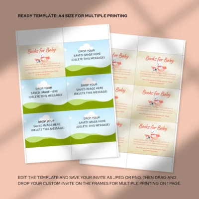 Baby Shower Books for Baby Card Bear Theme v1.1