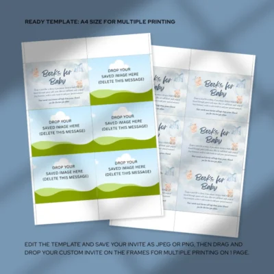 Baby Shower Books for Baby Card Bear Theme v1.2