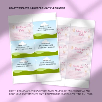 Baby Shower Books for Baby Card Bear Theme v1.3