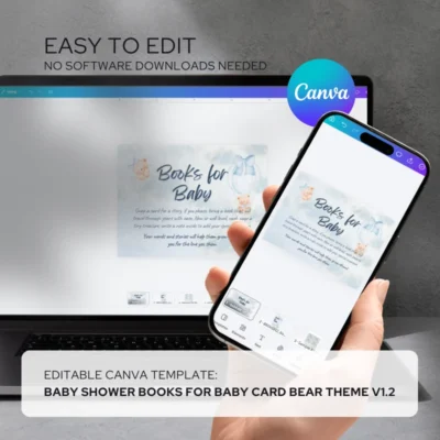 Baby Shower Books for Baby Card Bear Theme v1.2