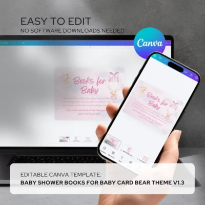 Baby Shower Books for Baby Card Bear Theme v1.3
